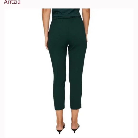 Babaton Pants - Aritzia Babaton Cohen Cropped Pleated Dress Pants in Scarab Green